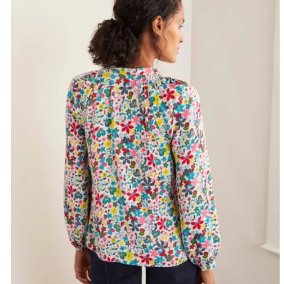 BODEN Kitty Smocked Neck Blouse Size US 8 - Picture 2 of 11